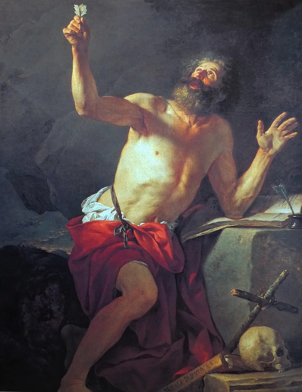 Saint Jerome Hears the Trumpet of the Last Judgement in Detail Jacques Louis David